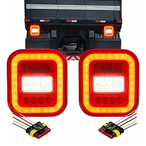 2 Lanternas Traseira New Marmita Led Caminhão 12v/24v Bivolt