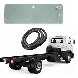 Vidro Traseiro Vigia Caminhao Vw Worker Delivery + Borracha