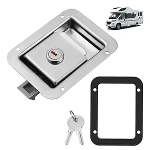Fechadura Inox Para Porta De Baú Caminhão / Furgão / Trailer