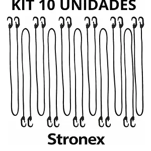 Kit 10 Extensor Elástico Caminhão Moto Lona Fixador 150 Cm Preto