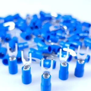 Terminal Tipo Garfo Azul 2,5mm M4 Pré-isolado Kit 200 Peças