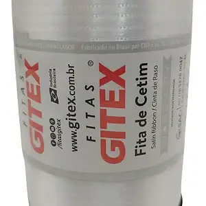 Fitas Cetim Gitex Rolo De 100 Metros - N0 - Largura 4mm Cor 101 - Branco Lisa