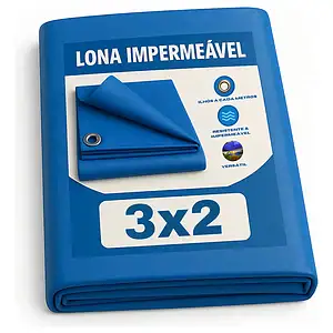 Lona Azul 3x2 Lonas Online Impermeável Polietileno UV 100 Micras