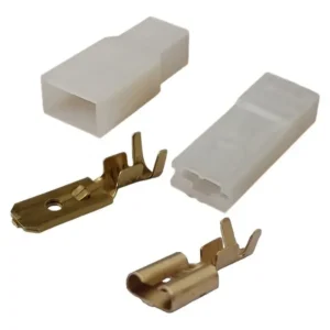 Kit Com 50 Terminais Machos E Fêmeas De Encaixe 6,3 E Capas