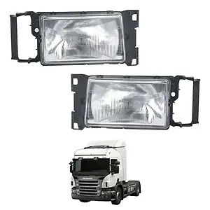 Farol de caminhão Scania 340 420 com lente de vidro.
