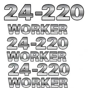 Kit Adesivo Volkswagen 24-220 Worker Emblema Caminhão Cmk97
