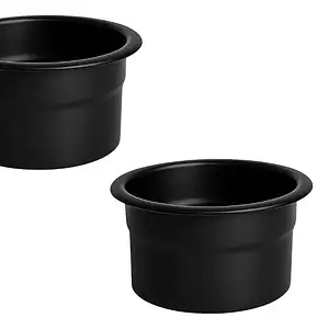 Kit 2 Porta Copos Embutir Alumínio Preto Para Mesa E Sofá