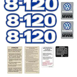 Kit Adesivo Volkswagen 8-120 Emblema Mwm Caminhão Cmk17 Fgc