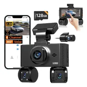 4 Canais Dash Cam Frontal E Traseira Interna Esquerda Câmera