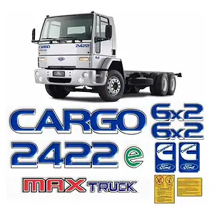 Adesivo Compatível Ford Cargo 2422e 6x2 Max Emblema Kit57