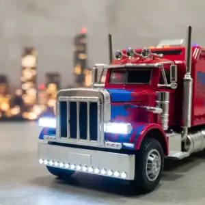Miniatura Caminhão Americano Ficção Abre Portas Com Som Luz