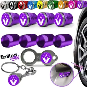 Kit Renault Antifurto Bico Roda Roxo Válvula Pneu Metal