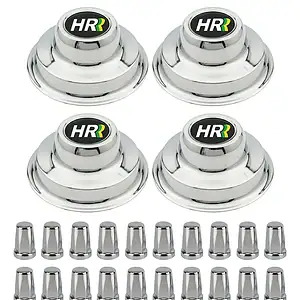 4 Calotas Alumínio C/ Capas De Porca P/ Hyundai Hr 2024/2025