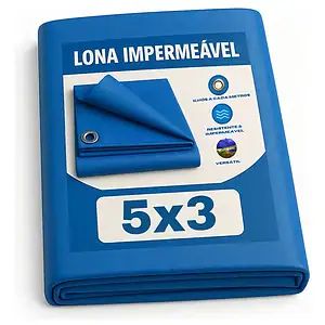 Lona 5x3 Plástica Impermeável Azul Carreteiro Telhados Piscina Multi Uso 75g/m Lonas Online