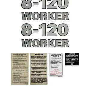 Kit Adesivo Volkswagen 8-120 Worker Emblema Caminhão Cmk15