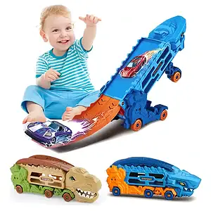 Caminhão Transport Dino: Pista De Corrida Deslizante Dobráve