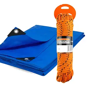 Lona Impermeável Azul 6x3 Metros Starfer com Proteção UV e Corda