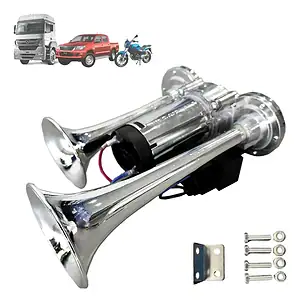 Buzina De Trem 2 Cornetas 12v Para Caminhão Carro C/ Rele