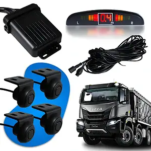 Sensor Estacionamento 4 Pontos 24v Cabo 15m Onibus Caminhao