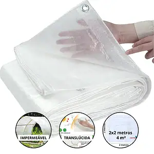 Lona Impermeável Plástica Transparente 2x2 Metros 100 Micras