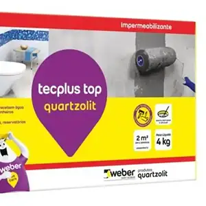Impermeabilizante Quartzolit Tecplus Top 4kg Cinza Áreas Úmidas