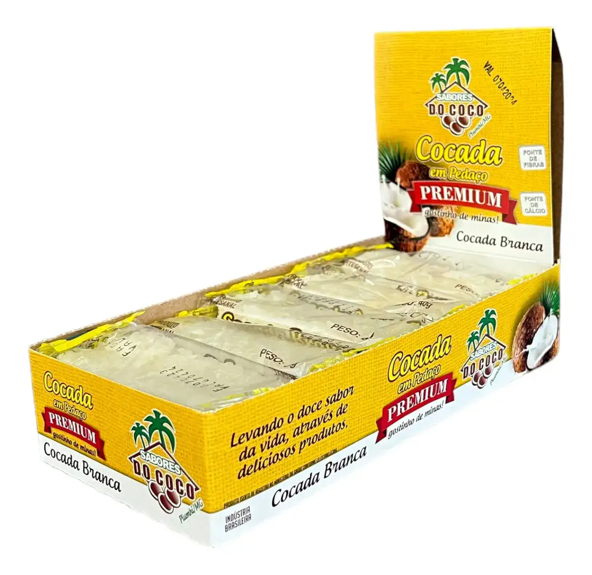 Cocada Caseira Branca Doce De Coco Artesanal Display Com 15u