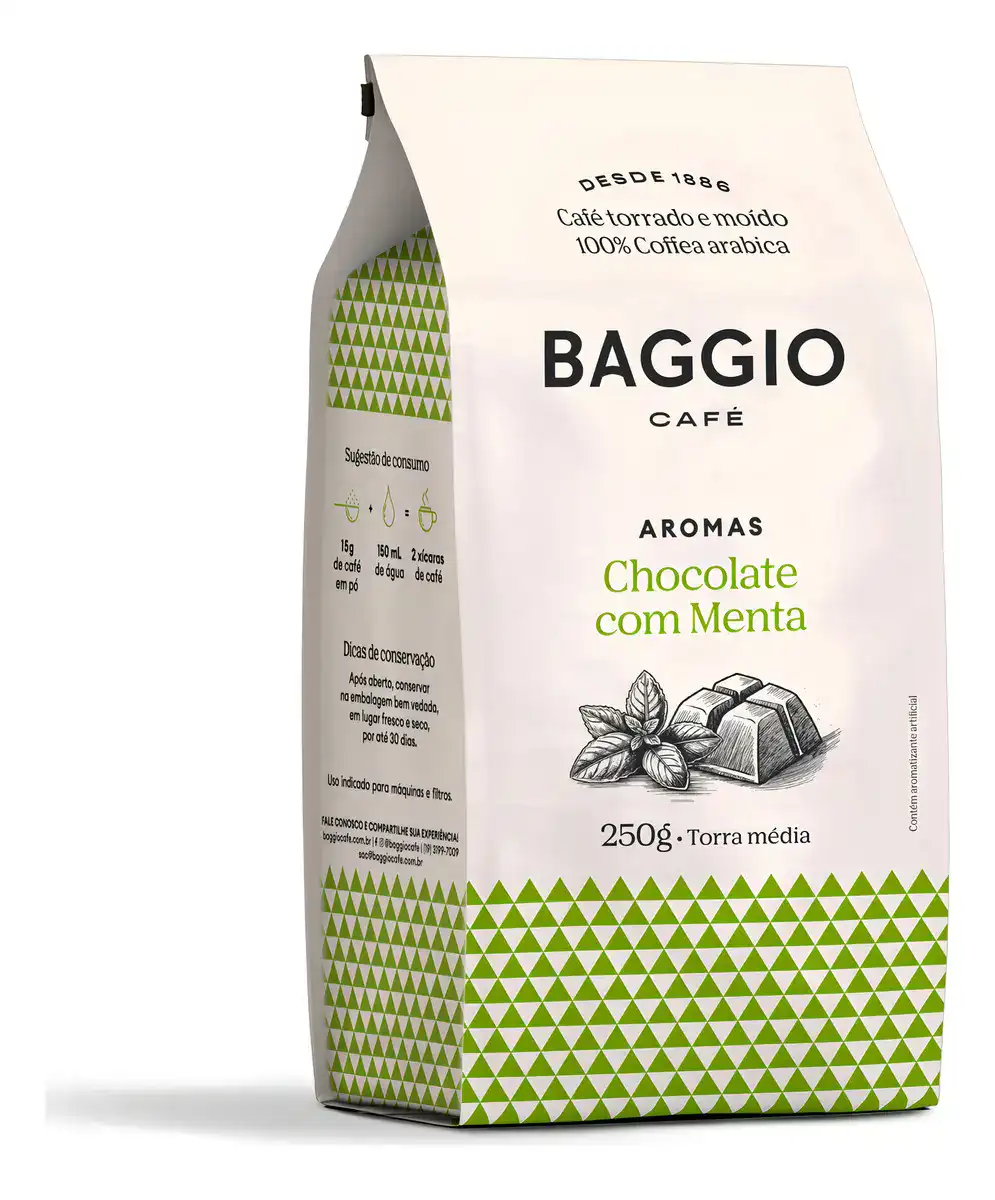 Café Torrado e Moído Chocolate com Menta Baggio Pacote 250g