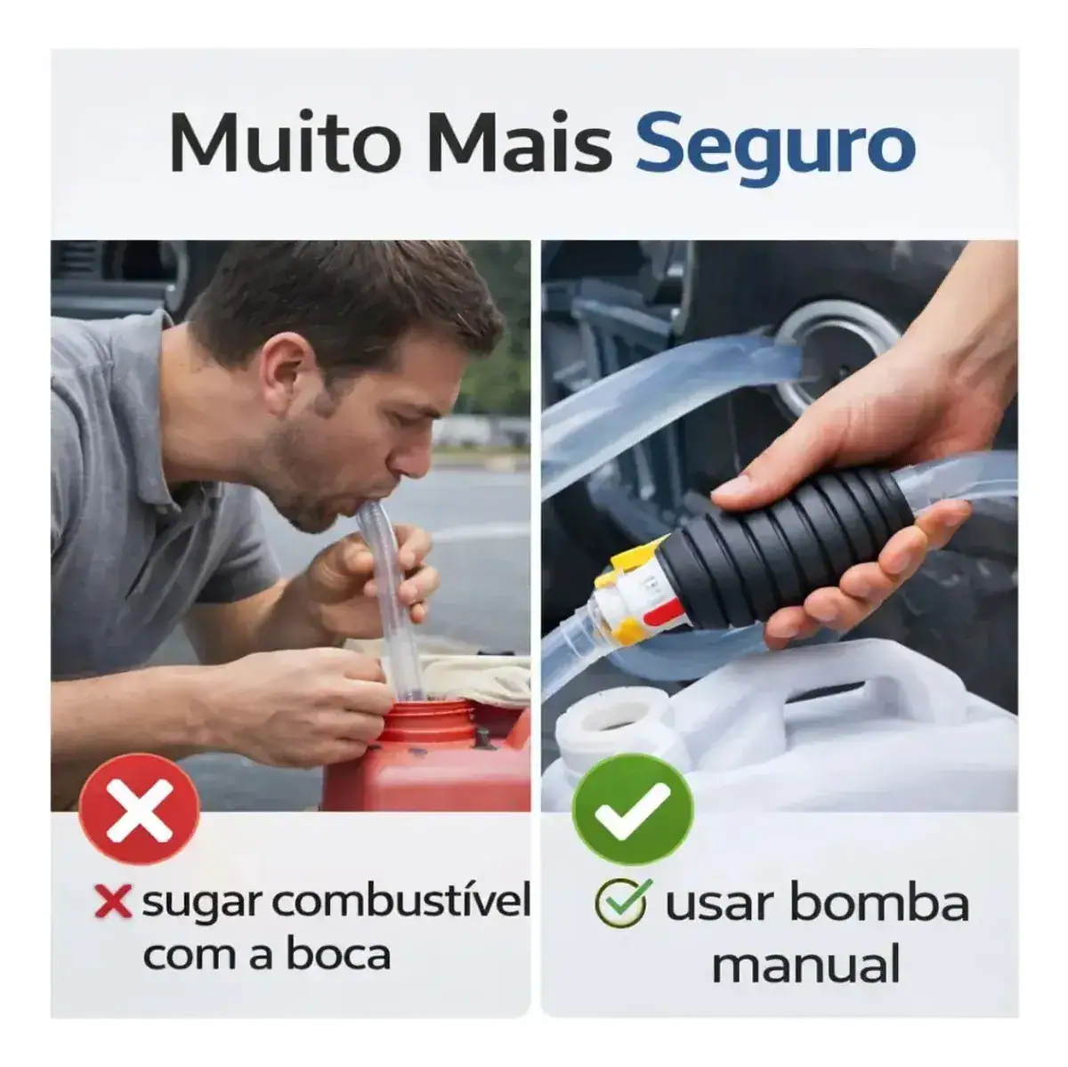 Bomba Manual Sifão Para Transferência De Combustível E Água - Imagem 3