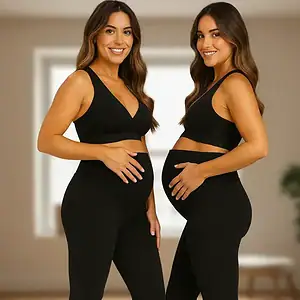 Kit 2 Legging Gestante Preto Maternidade Roupa Grávida Mãe