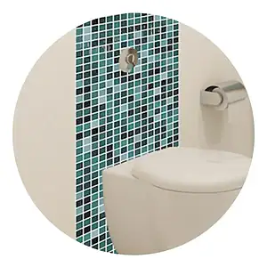Adesivo Pastilha Banheiro Verde Petróleo 10u 25x25 S/ Resina