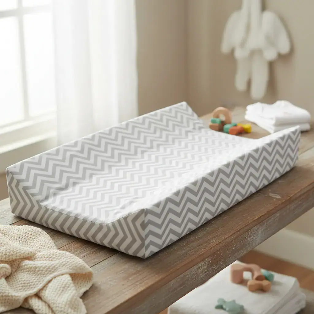 Trocador De Bebe Americano Chevron Cinza Cinza Chevron - Imagem 4