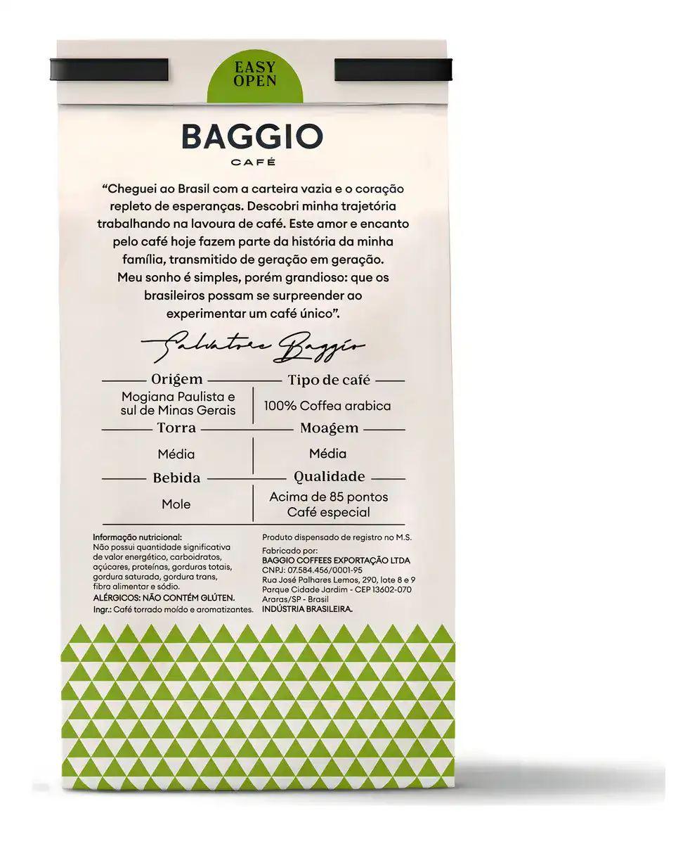 Café Torrado e Moído Chocolate com Menta Baggio Pacote 250g - Imagem 4