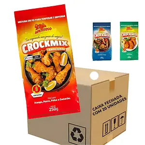 20 Mistura Empanar Sem Glúten 250g Crockmix + 2 Crockmix