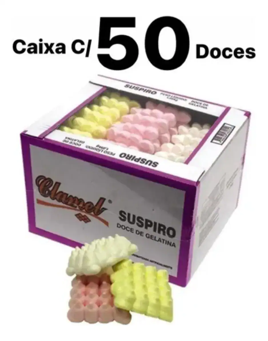 Doce Infância Suspiro Quadrado Sortido Clamel Cx. C/50 Unid.