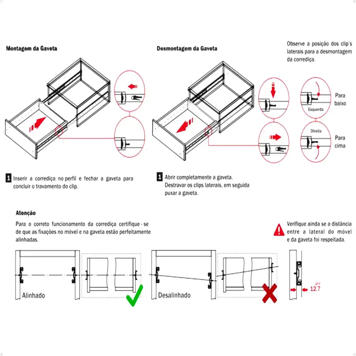 kit 4 pares Corrediça Telescópica 45cm Aço Zincado 20kg Para Gavetas Compra Segura Ekom - Imagem 4