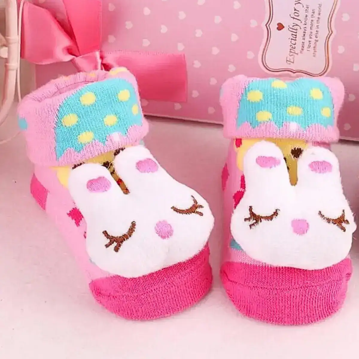 Kit 06 Pares Meia Bebê Bichinho Infantil Inverno Pelúcia 3d - Imagem 5