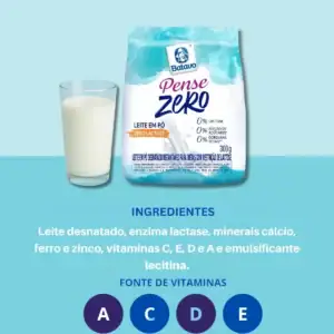 Leite Em Pó Desnatado Penze Zero Sem Gluten Sem Lactose 0% Gorduras E Adição De Açúcar Batavo