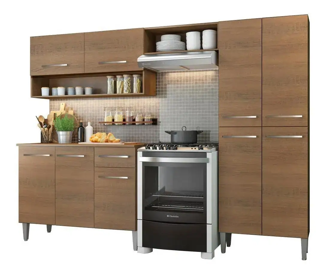 Cozinha Compacta Madesa Emilly Pop Com Armário E Balcão Cor Rustic - Imagem 5