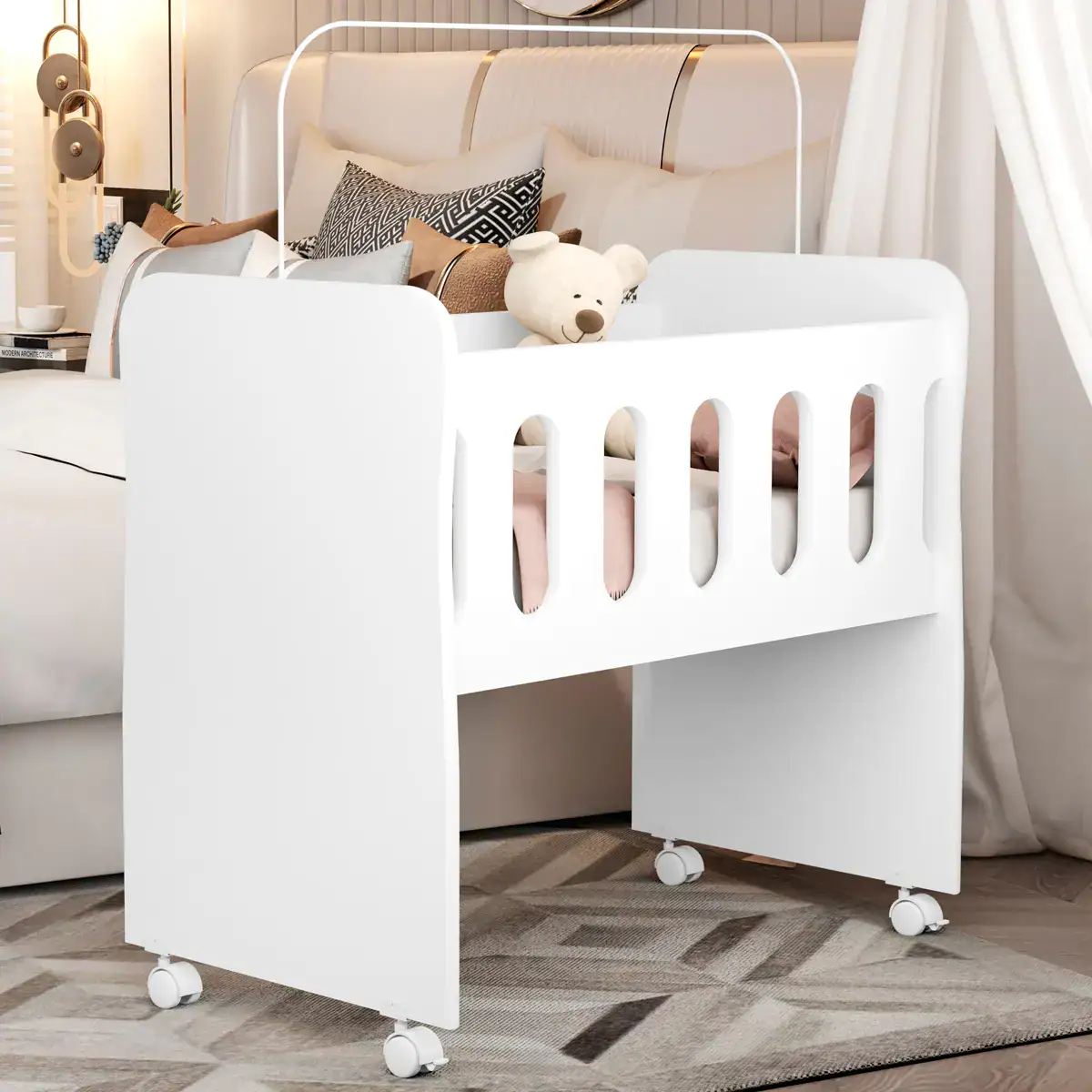 Mini Berço Moisés Com Colchão 2 X 1 C/ Trocador Criança Bela - Imagem 2