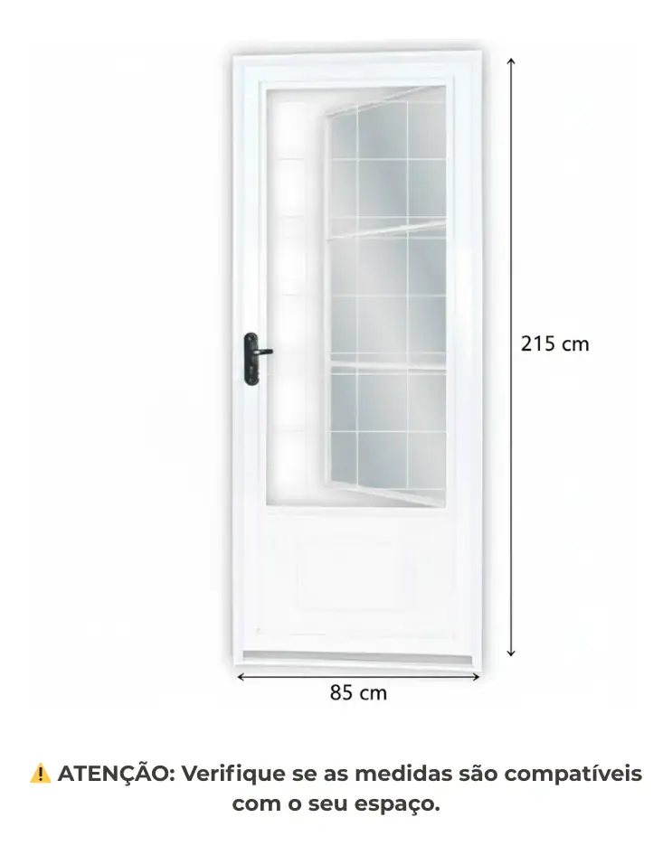Porta De Aço Postigo 215x85cm Com Grade Quadrada Ef - Imagem 3