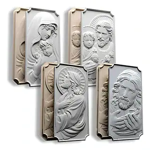 Conjunto Kit 4 Formas 3d Gesso E Cimento Religiosos
