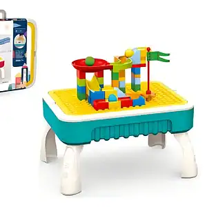 Mesa de aprendizagem 2 em 1, blocos de construção e quadro branco 58 unidades