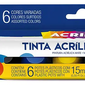 Tinta Acrílica Fosca Art Teen 6 Potes 03506 Acrilex