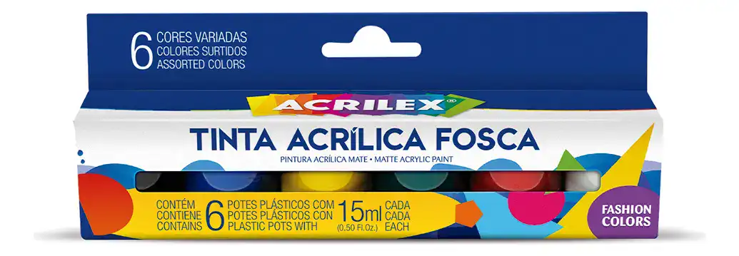 Tinta Acrílica Fosca Art Teen 6 Potes 03506 Acrilex