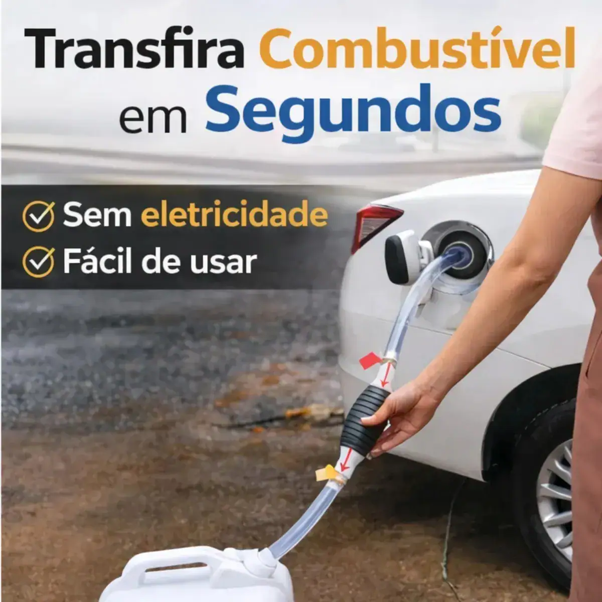 Bomba Manual Sifão Para Transferência De Combustível E Água