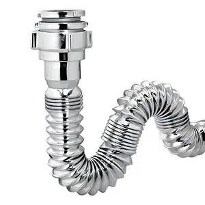 Kit Banheiro: Válvula Ralo Click Cromado Pia Lavatório 7/8 + Sifão Universal Extensível Cromado