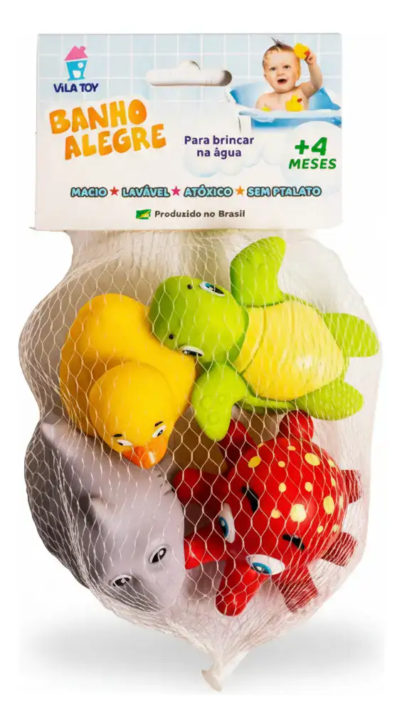 1 Kit Bebê Brinquedos Para Banho Vila Toy - Imagem 3