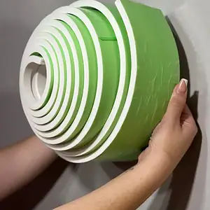 Rodapé Eva Branco Adesivado Frisado 10mm Larg 10cm - 10 Mts