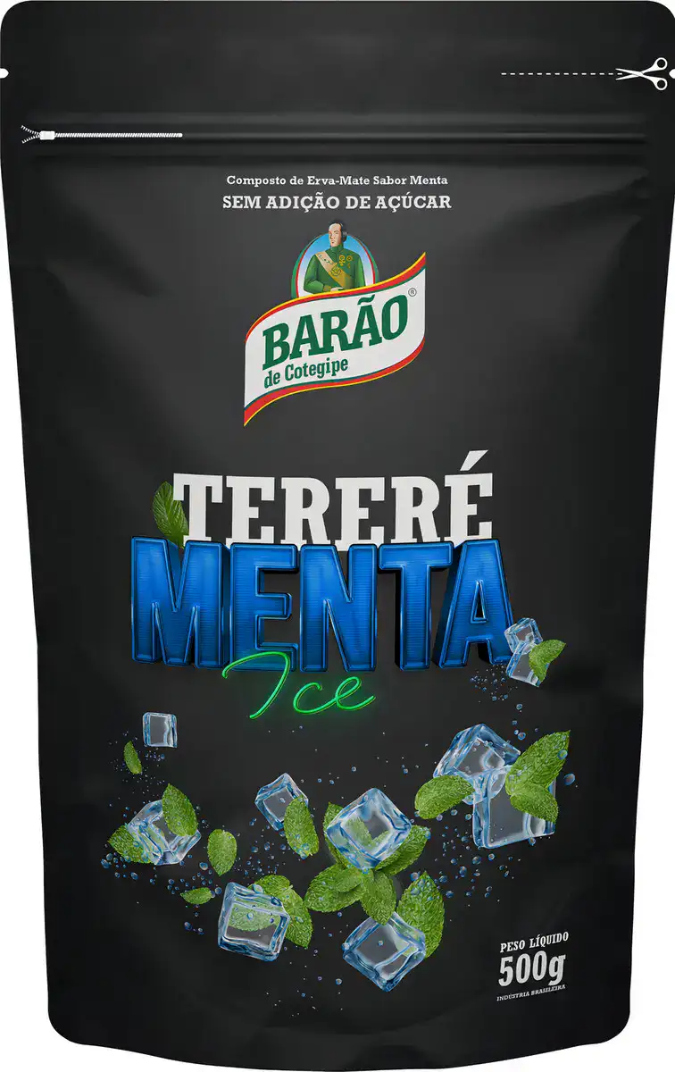 Erva-Mate Barão de Cotegipe Tereré Menta Ice 500g – Sabor Refrescante de Hortelã, Sem Glúten e Sem Adição de Açúcar - Imagem 4
