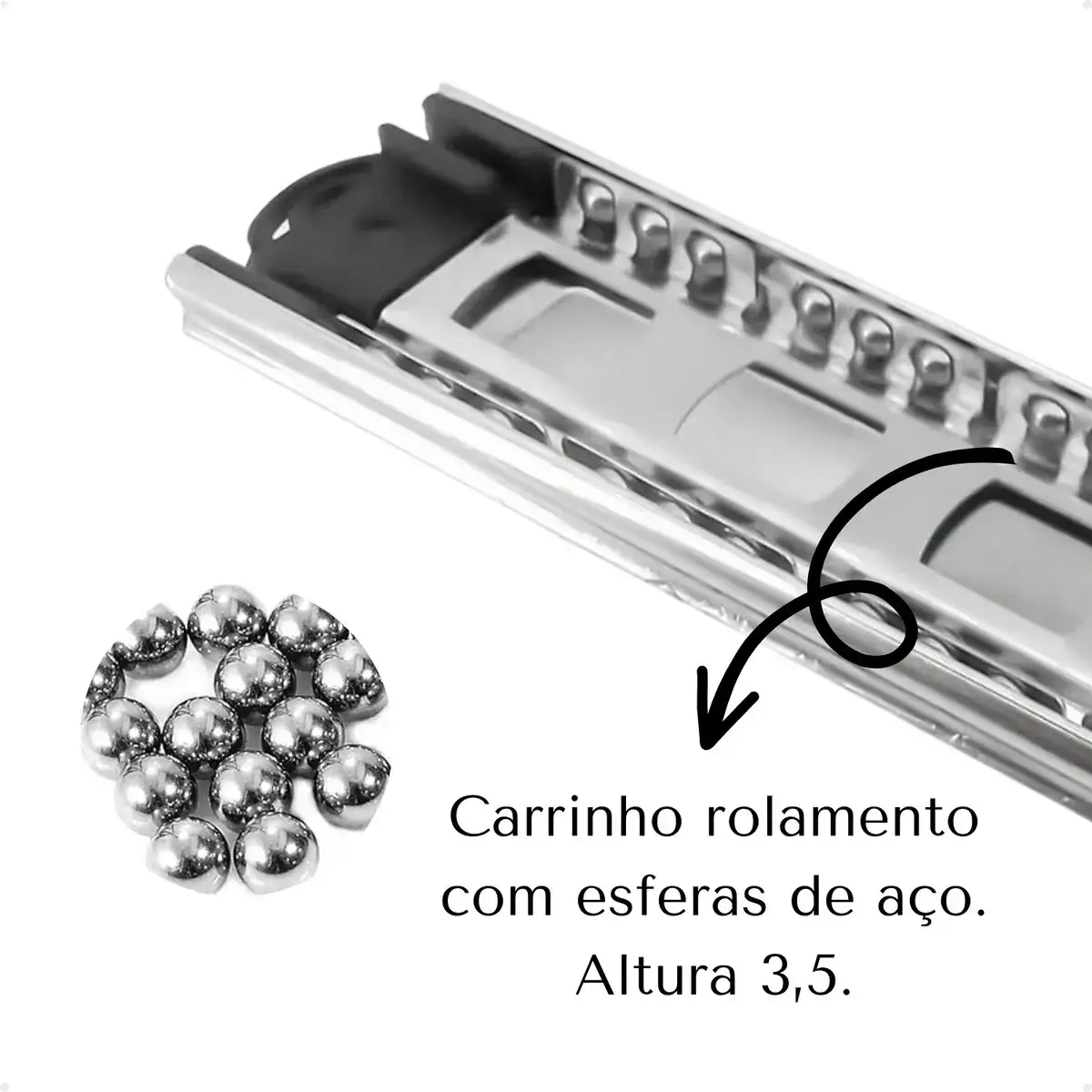 kit 4 pares Corrediça Telescópica 45cm Aço Zincado 20kg Para Gavetas Compra Segura Ekom - Imagem 5